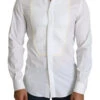 Dolce & Gabbana White Formal Tuxedo Dress GOLD Men's Shirt (Pre-Owned)