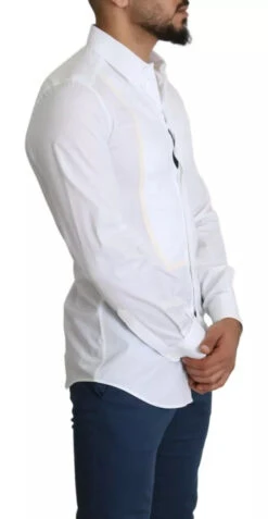 Dolce & Gabbana White Formal Tuxedo Dress GOLD Men's Shirt (Pre-Owned) -Lux Lair Store 6139068