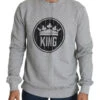 Dolce & Gabbana Gray Crown King Print Cotton Pullover Men's Sweater -Lux Lair Store 6139072