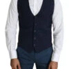 Dolce & Gabbana Navy Blue Men Formal Dress Waistcoat Men's Vest -Lux Lair Store 6139252