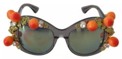 Dolce & Gabbana DG4283B Acetate Crystals Orange Applique Women's Sunglasses (Pre-Owned)