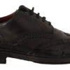 Dolce & Gabbana Black Perforated Leather Lace Up Derby Men's Shoes (Pre-Owned) -Lux Lair Store 6153330