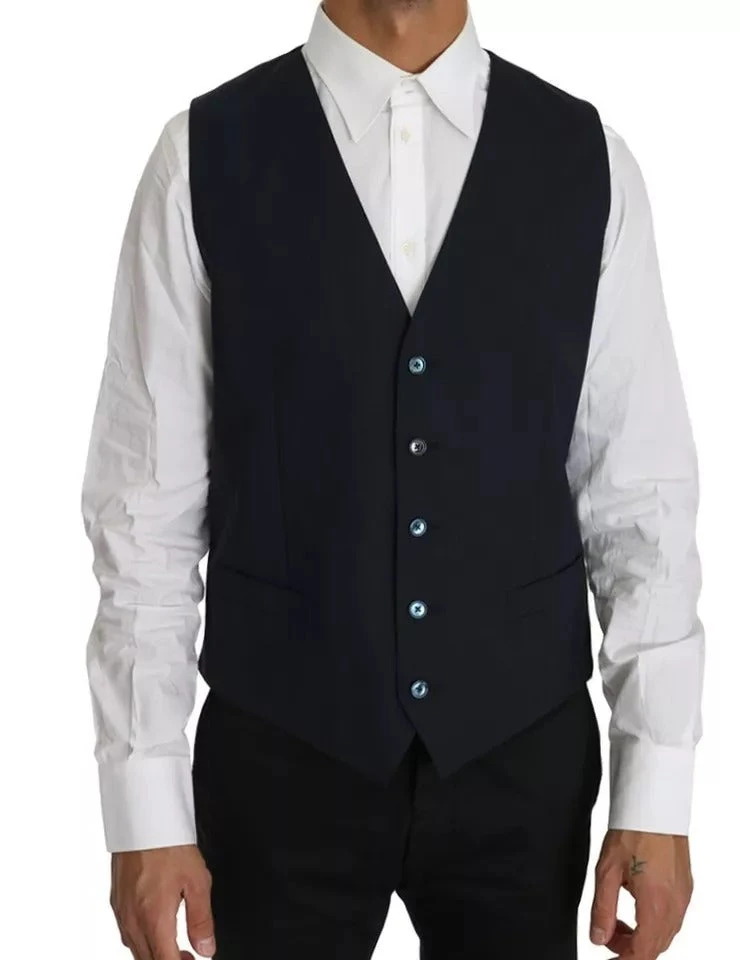 Dolce & Gabbana Blue Wool MARTINI Blazer Vest 2 Men's Piece 7 Dolce & Gabbana Blue Wool MARTINI Blazer Vest 2 Men's Piece - Image 5