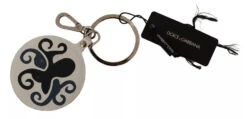 Dolce & Gabbana White Leather Printed Metal Silver Tone Keyring Men's Keychain (Pre-Owned) 9 Dolce & Gabbana White Leather Printed Metal Silver Tone Keyring Men's Keychain (Pre-Owned) -Lux Lair Store 6153788