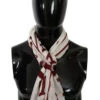 Dolce & Gabbana White Red Printed Wrap Shawl Modal Men's Scarf (Pre-Owned) -Lux Lair Store 6153909