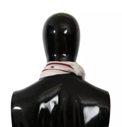 Dolce & Gabbana White Red Printed Wrap Shawl Modal Men's Scarf (Pre-Owned) -Lux Lair Store 6153910