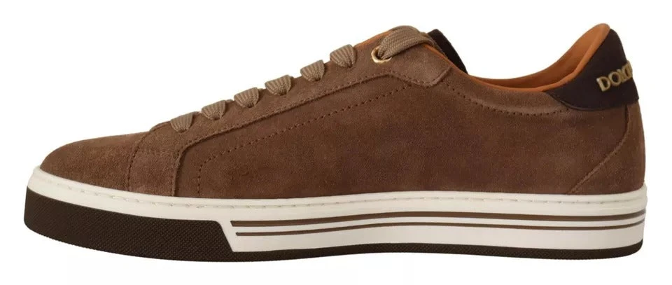 Dolce & Gabbana Brown Suede Logo Low Top Sneakers Men Men's Shoes 4 Dolce & Gabbana Brown Suede Logo Low Top Sneakers Men Men's Shoes - Image 2