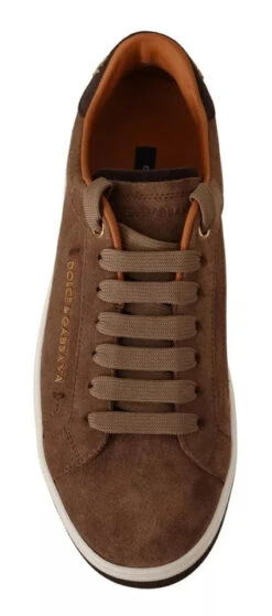 Dolce & Gabbana Brown Suede Logo Low Top Sneakers Men Men's Shoes 10 Dolce & Gabbana Brown Suede Logo Low Top Sneakers Men Men's Shoes -Lux Lair Store 6153937