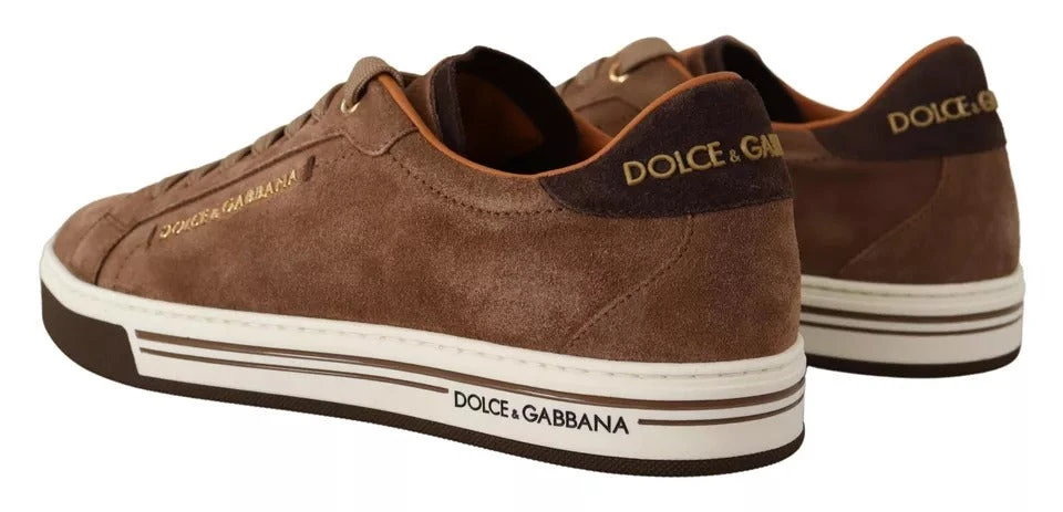 Dolce & Gabbana Brown Suede Logo Low Top Sneakers Men Men's Shoes 6 Dolce & Gabbana Brown Suede Logo Low Top Sneakers Men Men's Shoes - Image 4