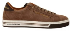 Dolce & Gabbana Brown Suede Logo Low Top Sneakers Men Men's Shoes