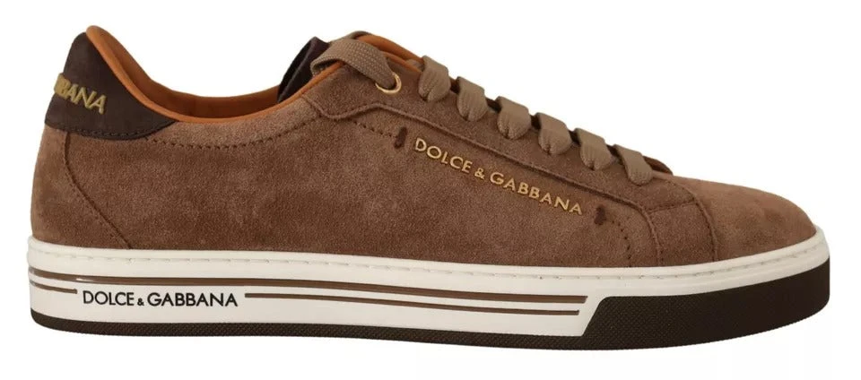 Dolce & Gabbana Brown Suede Logo Low Top Sneakers Men Men's Shoes 3 Dolce & Gabbana Brown Suede Logo Low Top Sneakers Men Men's Shoes