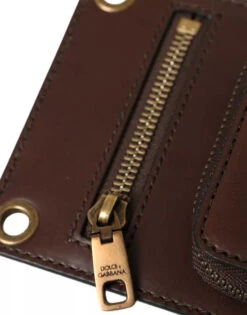 Dolce & Gabbana Brown Calf Leather Zip Logo Shoulder Neck Strap Men's Wallet 10 Dolce & Gabbana Brown Calf Leather Zip Logo Shoulder Neck Strap Men's Wallet -Lux Lair Store 6154256