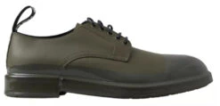 Dolce & Gabbana Green Leather Rubber Sole Dress Men's Shoes