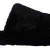 Dolce & Gabbana Black Polyester Faux Fur Mens Flats Sandals Men's Shoes -Lux Lair Store 6154851