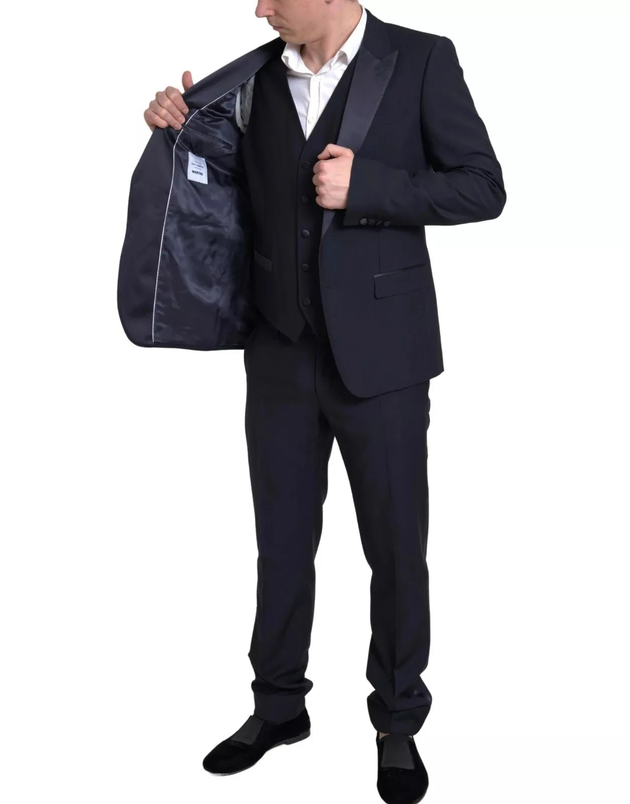 Dolce & Gabbana Black 3 Piece Single Breasted MARTINI Men's Suit (Pre-Owned) 4 Dolce & Gabbana Black 3 Piece Single Breasted MARTINI Men's Suit (Pre-Owned) - Image 2