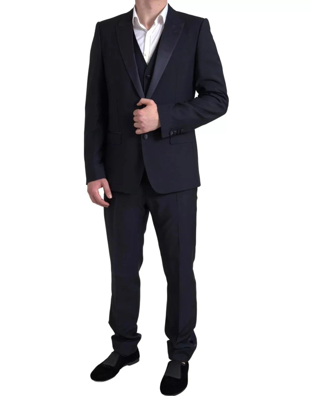 Dolce & Gabbana Black 3 Piece Single Breasted MARTINI Men's Suit (Pre-Owned) 3 Dolce & Gabbana Black 3 Piece Single Breasted MARTINI Men's Suit (Pre-Owned)