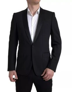 Dolce & Gabbana Black Wool Single Breasted MARTINI Men's Blazerclothing
