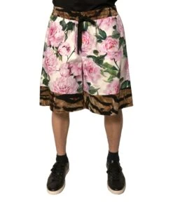 Dolce & Gabbana Multicolor Floral Cotton Men Bermuda Men's Shorts (Pre-Owned)