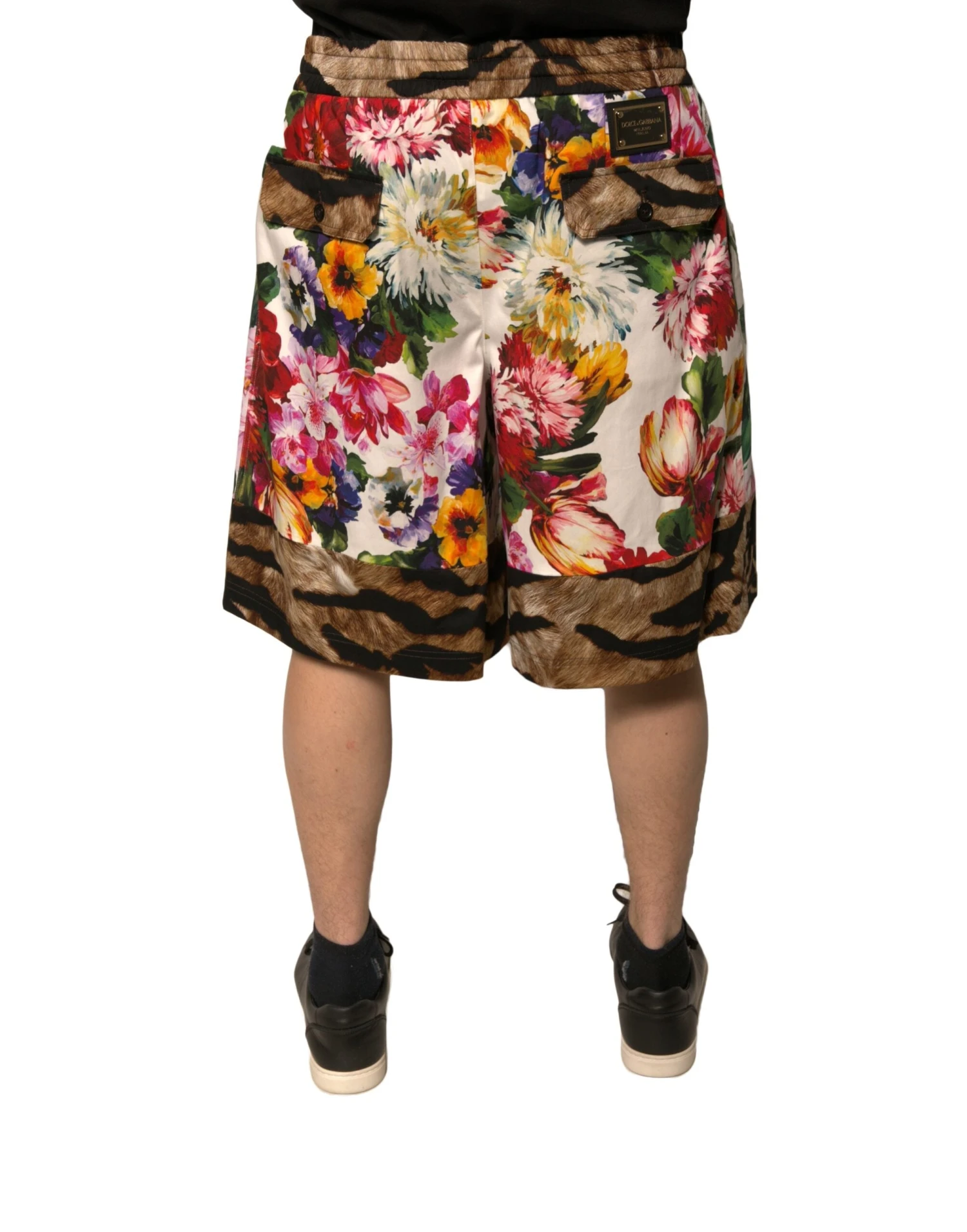 Dolce & Gabbana Multicolor Floral Cotton Men Bermuda Men's Shorts (Pre-Owned) 5 Dolce & Gabbana Multicolor Floral Cotton Men Bermuda Men's Shorts (Pre-Owned) - Image 3