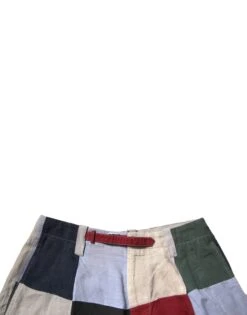 Dolce & Gabbana Multicolor Patchwork Linen Men Chino Men's Shorts (Pre-Owned) -Lux Lair Store 6187136