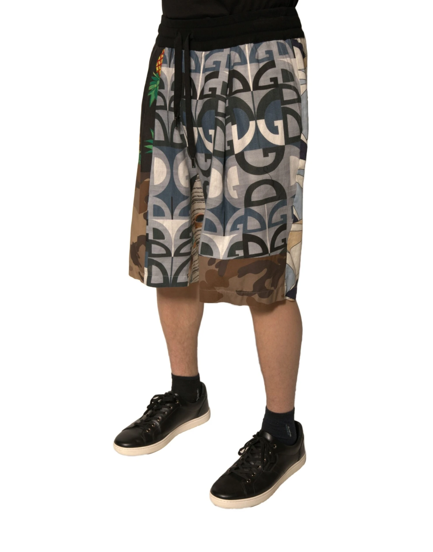 Dolce & Gabbana Multicolor Patchwork Linen Bermuda Men's Shorts (Pre-Owned) 4 Dolce & Gabbana Multicolor Patchwork Linen Bermuda Men's Shorts (Pre-Owned) - Image 2