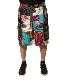 Dolce & Gabbana Multicolor Patchwork Cargo Bermuda Men's Shorts
