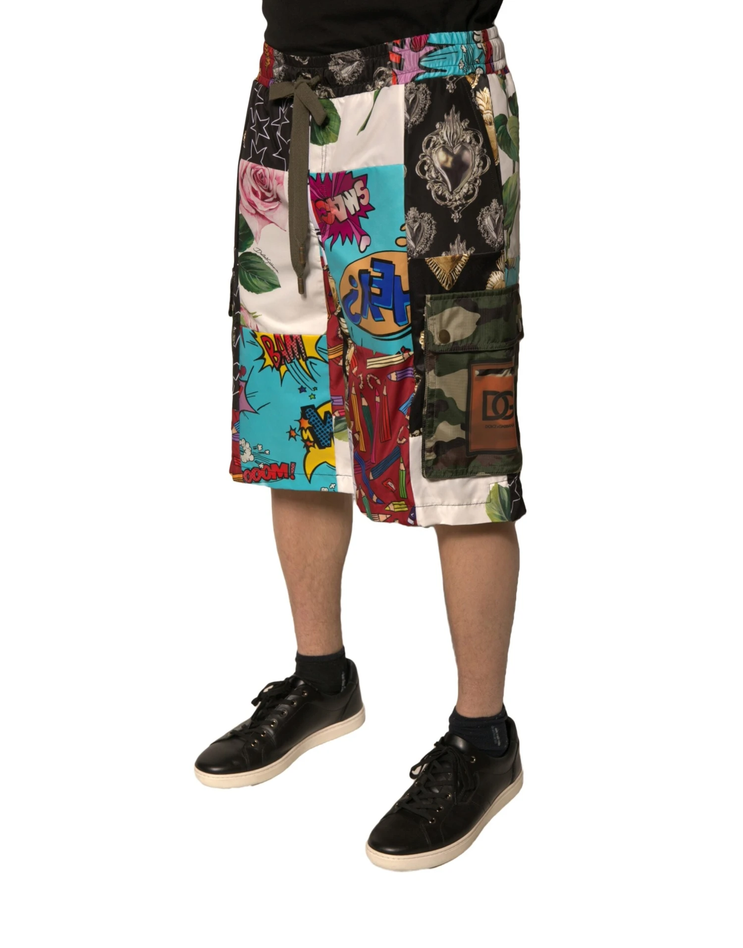 Dolce & Gabbana Multicolor Patchwork Cargo Bermuda Men's Shorts 4 Dolce & Gabbana Multicolor Patchwork Cargo Bermuda Men's Shorts - Image 2