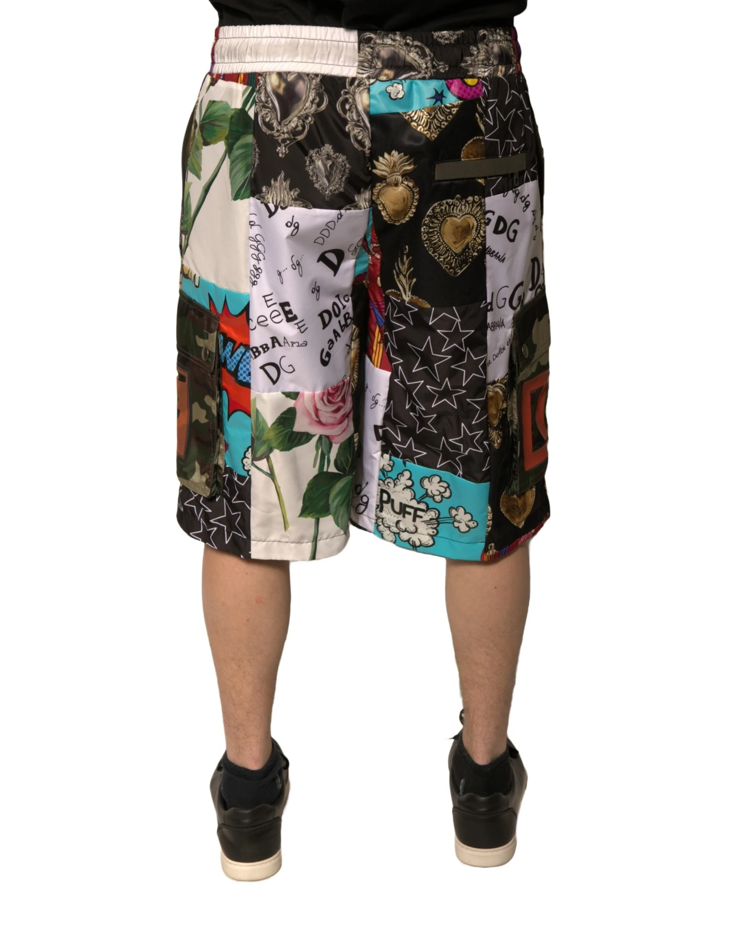 Dolce & Gabbana Multicolor Patchwork Cargo Bermuda Men's Shorts 5 Dolce & Gabbana Multicolor Patchwork Cargo Bermuda Men's Shorts - Image 3
