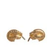 Dolce & Gabbana Gold 925 Sterling Silver Crystal Leaf Men's Cufflink