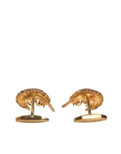 Dolce & Gabbana Gold 925 Sterling Silver Crystal Leaf Men's Cufflink -Lux Lair Store 6192801
