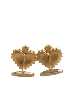Dolce & Gabbana Gold 925 Sterling Silver DG Heart Men's Cufflink -Lux Lair Store 6192810