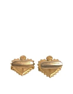 Dolce & Gabbana Gold 925 Sterling Silver DG Heart Men's Cufflink -Lux Lair Store 6192811