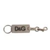 Dolce & Gabbana Beige DG Logo Leather Gold Metal Men Keychain Men's Keyring (Pre-Owned)