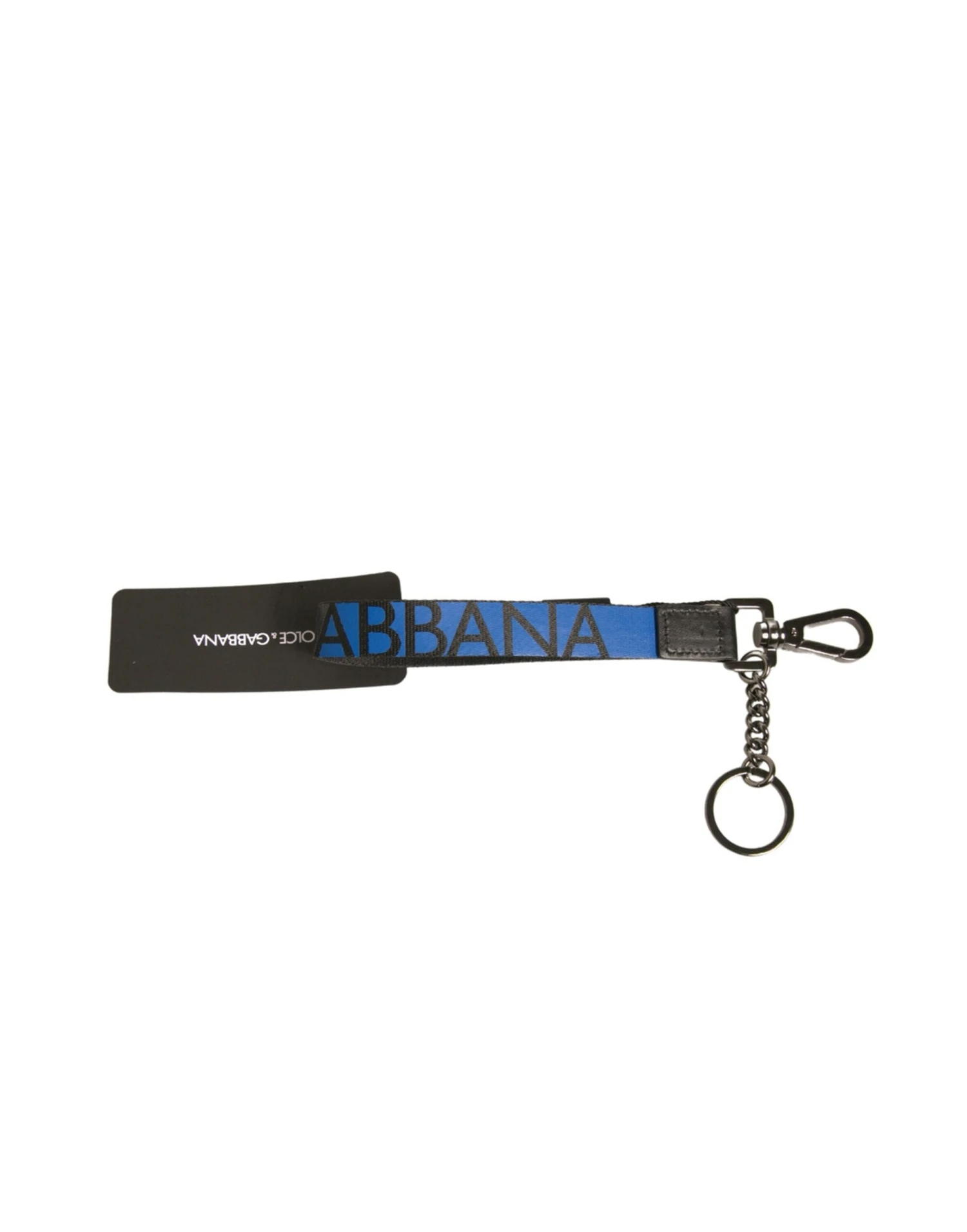 Dolce & Gabbana Blue Logo Polyester Silver Brass Holder Keychain Men's Keyring (Pre-Owned) 3 Dolce & Gabbana Blue Logo Polyester Silver Brass Holder Keychain Men's Keyring (Pre-Owned)