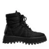 Dolce & Gabbana Black Padded Mid Calf Lace Up Boots Men's Shoes