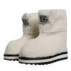Dolce & Gabbana White Plush Logo Padded Mid Calf Boots Men's Shoes -Lux Lair Store 6193398
