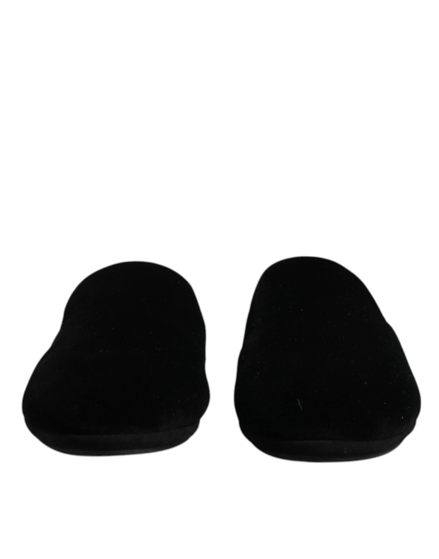 Dolce & Gabbana Black Viscose Velvet Slides Flat Slipper Men's Shoes (Pre-Owned) 4 Dolce & Gabbana Black Viscose Velvet Slides Flat Slipper Men's Shoes (Pre-Owned) - Image 2