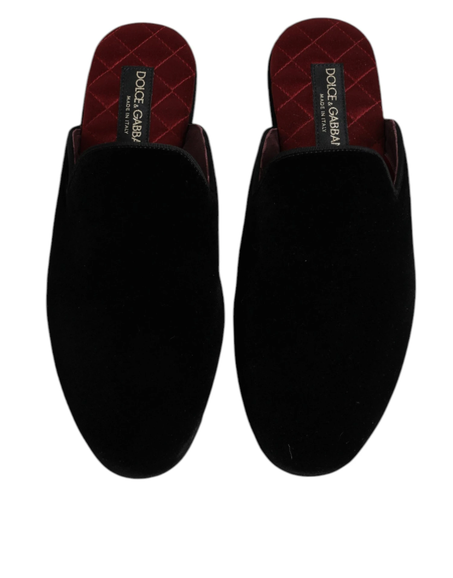 Dolce & Gabbana Black Viscose Velvet Slides Flat Slipper Men's Shoes (Pre-Owned) 5 Dolce & Gabbana Black Viscose Velvet Slides Flat Slipper Men's Shoes (Pre-Owned) - Image 3