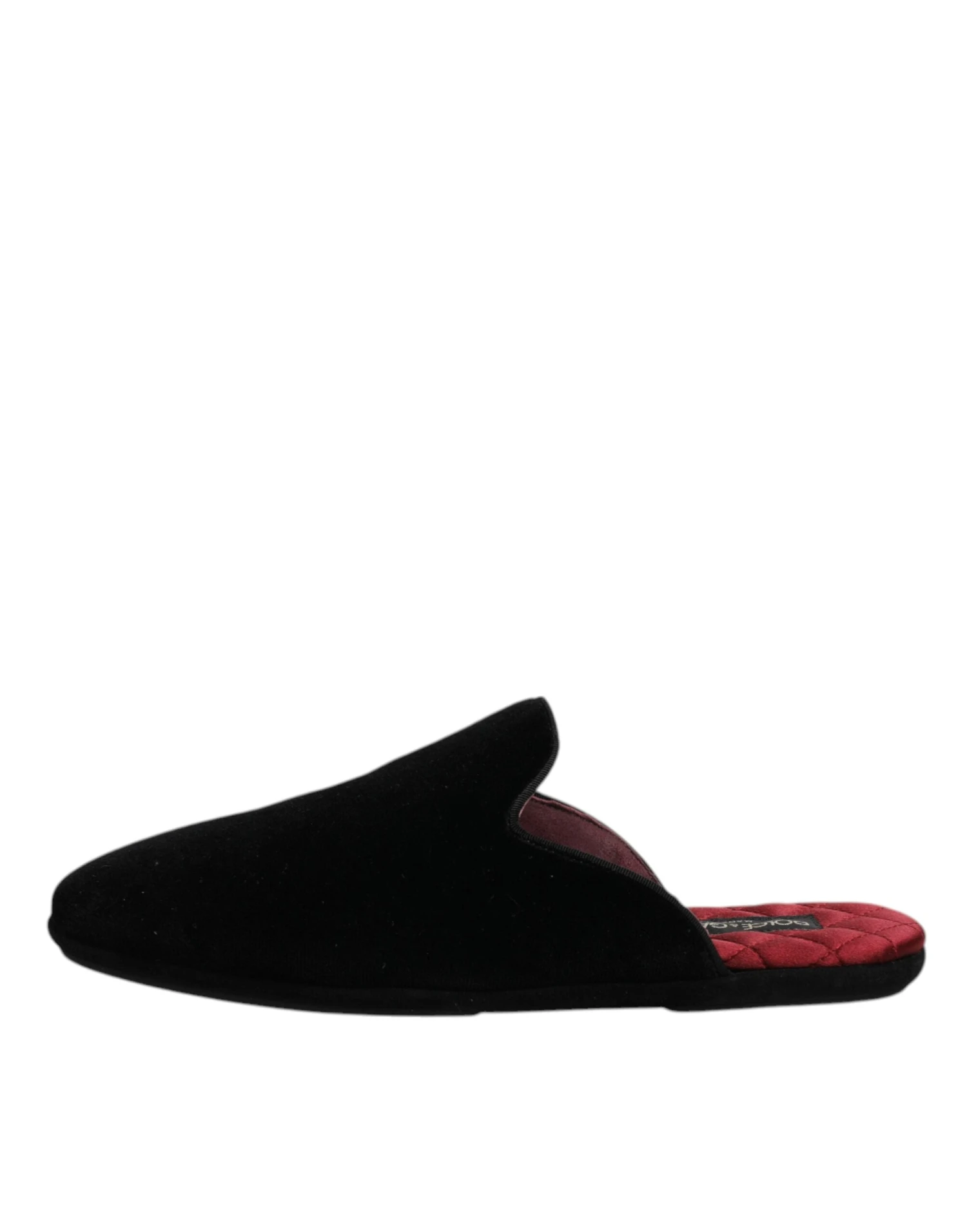 Dolce & Gabbana Black Viscose Velvet Slides Flat Slipper Men's Shoes (Pre-Owned) 8 Dolce & Gabbana Black Viscose Velvet Slides Flat Slipper Men's Shoes (Pre-Owned) - Image 6