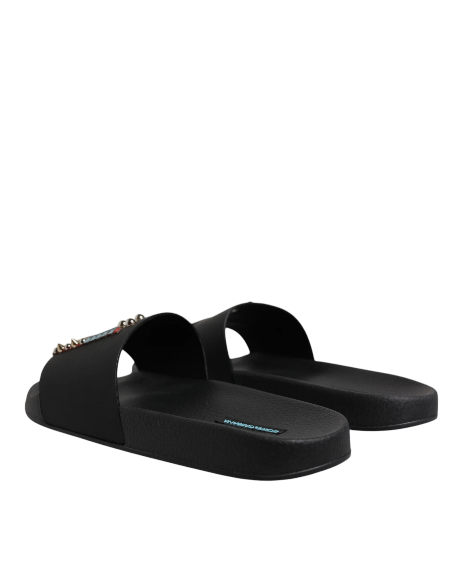 Dolce & Gabbana Black Divers Leather Flats Slides Sandals Beachwear Men's Shoes 5 Dolce & Gabbana Black Divers Leather Flats Slides Sandals Beachwear Men's Shoes - Image 3