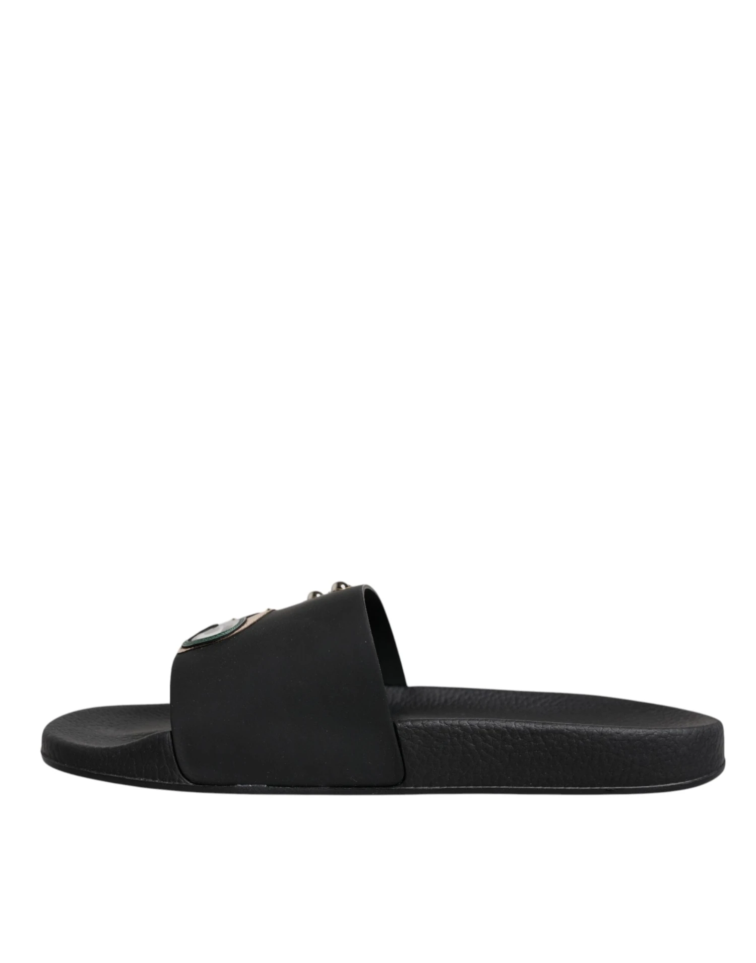 Dolce & Gabbana Black Divers Leather Flats Slides Sandals Beachwear Men's Shoes 6 Dolce & Gabbana Black Divers Leather Flats Slides Sandals Beachwear Men's Shoes - Image 4