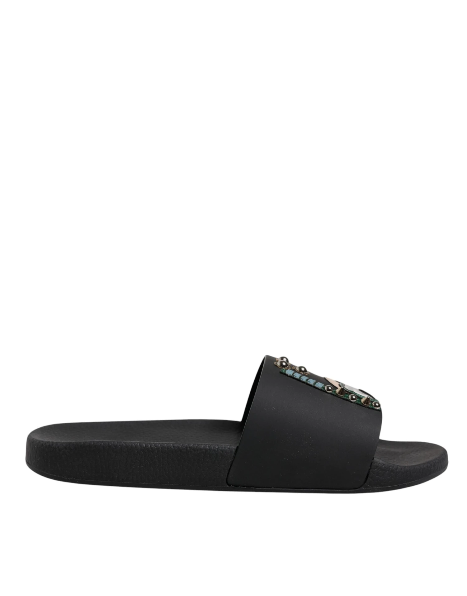 Dolce & Gabbana Black Divers Leather Flats Slides Sandals Beachwear Men's Shoes 7 Dolce & Gabbana Black Divers Leather Flats Slides Sandals Beachwear Men's Shoes - Image 5