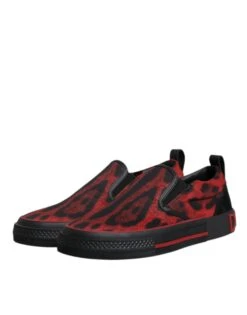 Dolce & Gabbana Red Black Leopard Cotton Men Low Top Sneakers Men's Shoes 11 Dolce & Gabbana Red Black Leopard Cotton Men Low Top Sneakers Men's Shoes -Lux Lair Store 6193578