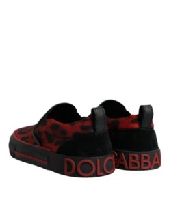 Dolce & Gabbana Red Black Leopard Cotton Men Low Top Sneakers Men's Shoes 12 Dolce & Gabbana Red Black Leopard Cotton Men Low Top Sneakers Men's Shoes -Lux Lair Store 6193579