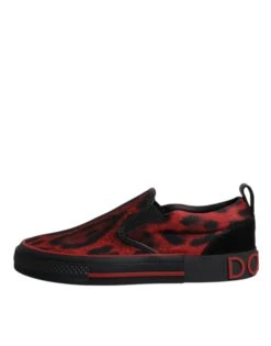 Dolce & Gabbana Red Black Leopard Cotton Men Low Top Sneakers Men's Shoes 13 Dolce & Gabbana Red Black Leopard Cotton Men Low Top Sneakers Men's Shoes -Lux Lair Store 6193580