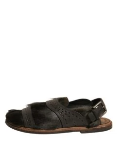 Dolce & Gabbana Green Gazelle Hair Leather Flats Sandals Men's Shoes -Lux Lair Store 6193624