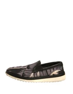 Dolce & Gabbana Black Canvas Tropical Print Slip On Men's Shoes (Pre-Owned) -Lux Lair Store 6193633