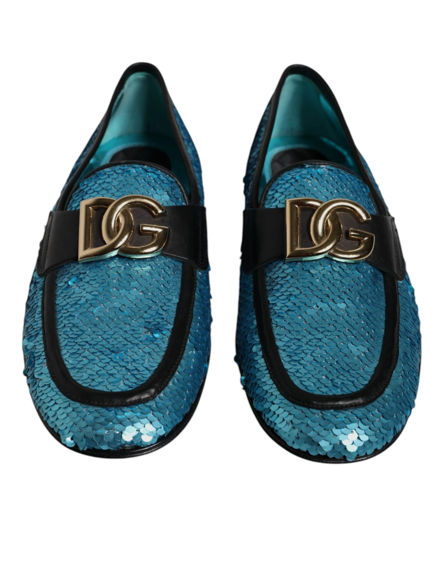 Dolce & Gabbana Blue Sequined Loafers Formal Dress Men's Shoes 5 Dolce & Gabbana Blue Sequined Loafers Formal Dress Men's Shoes - Image 3