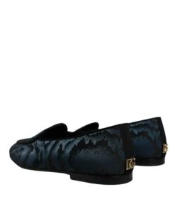 Dolce & Gabbana Blue Black Flats Men Loafers Dress Men's Shoes -Lux Lair Store 6193944