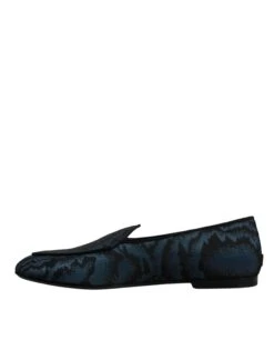 Dolce & Gabbana Blue Black Flats Men Loafers Dress Men's Shoes -Lux Lair Store 6193945